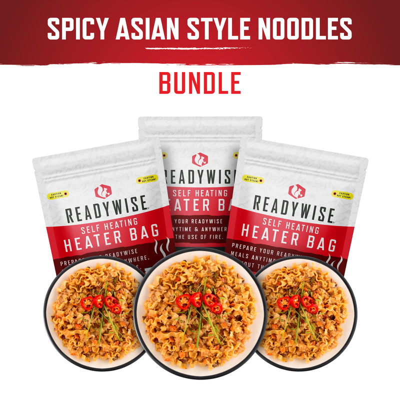 Self Heating Kit - Spicy Asian Style Noodles + Snack Bundle