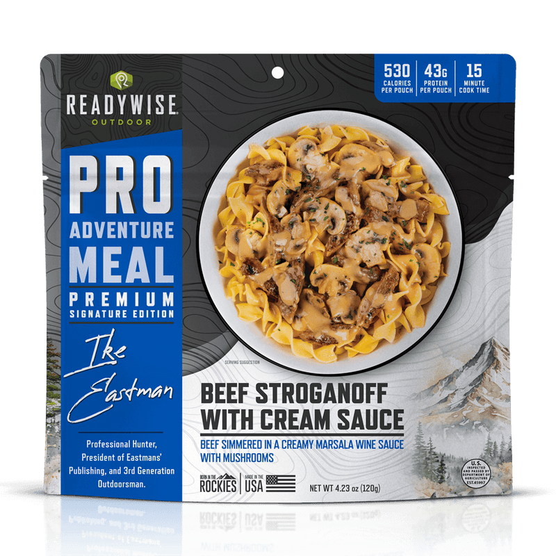 Beef Stroganoff with Cream Sauce - Signature Edition Pro Adventure Meal with Ike Eastman  ReadyWise Single Pouch