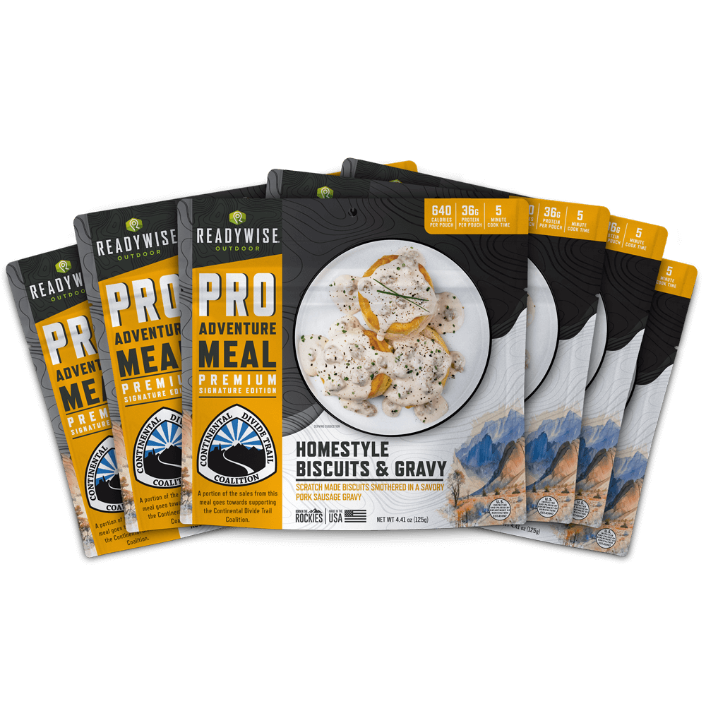 Homestyle Biscuits & Gravy - Signature Edition Pro Adventure Meal with Continental Divide Trail Coalition  ReadyWise 6 Count Case Pack