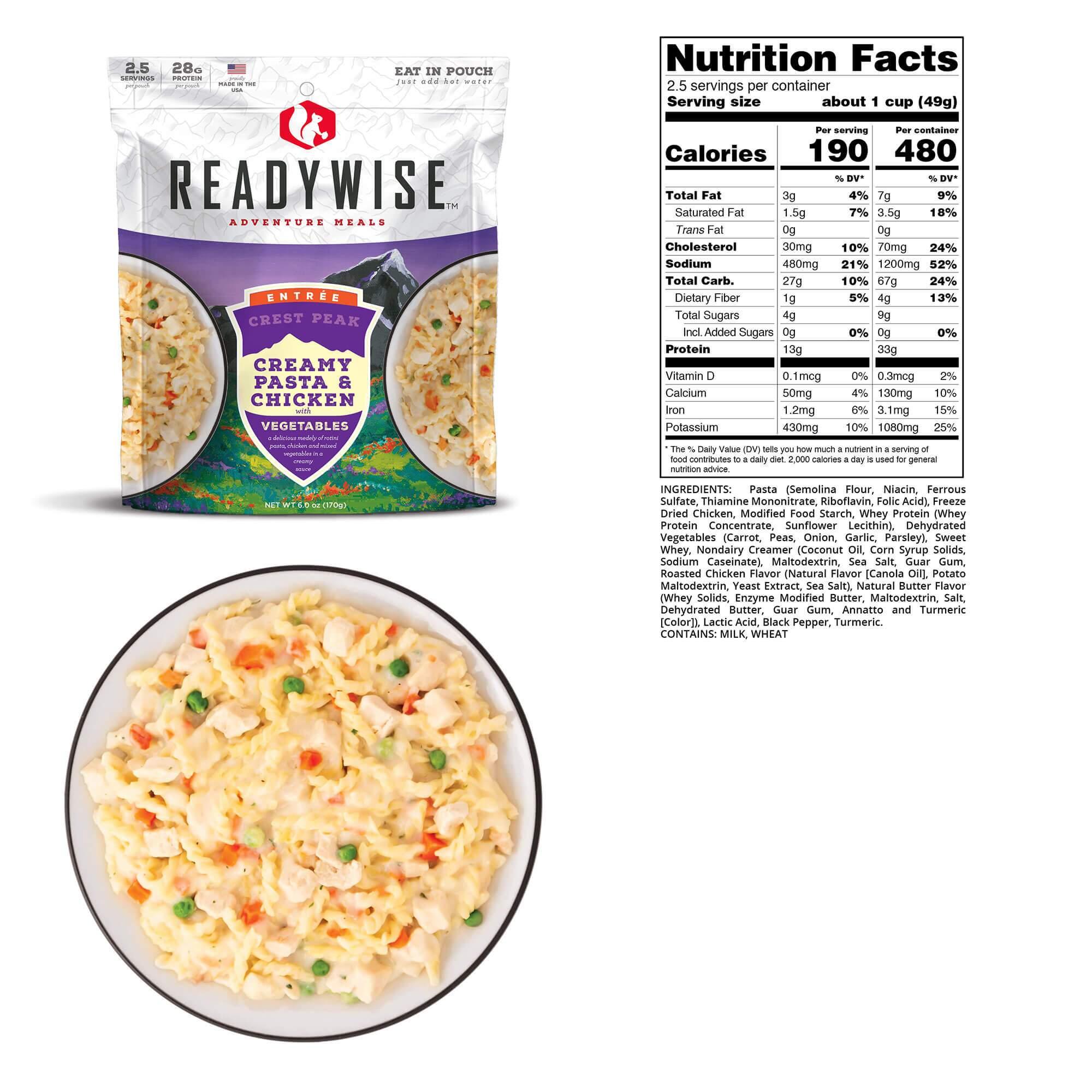 Crest Peak Creamy Pasta & Chicken  ReadyWise