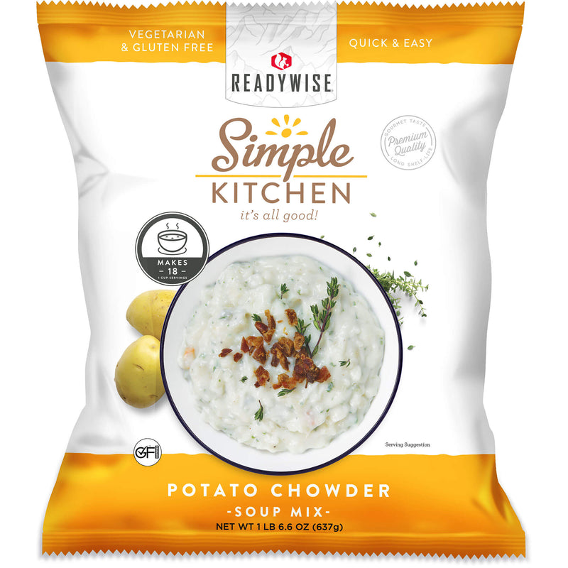 Potato Chowder Soup Mix - 18 Servings per Pouch  ReadyWise Single Pouch