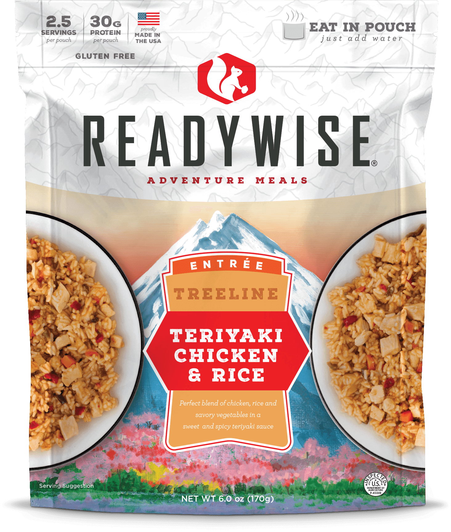 Treeline Teriyaki Chicken & Rice  ReadyWise Treeline Teriyaki Chicken & Rice - Single Pouch