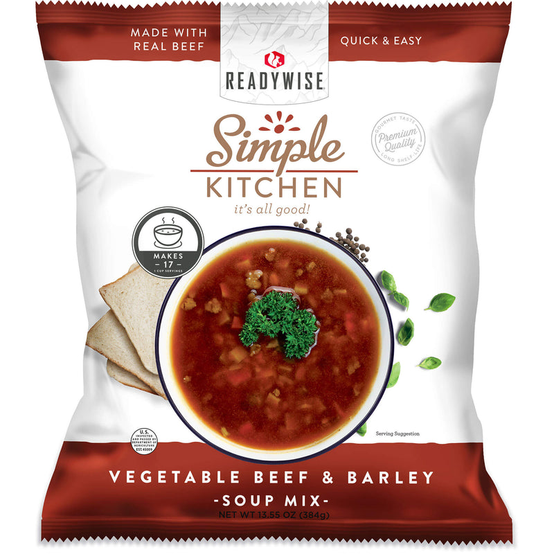 Vegetable Beef & Barley Soup Mix - 17 Servings per Pouch  ReadyWise Single Pouch