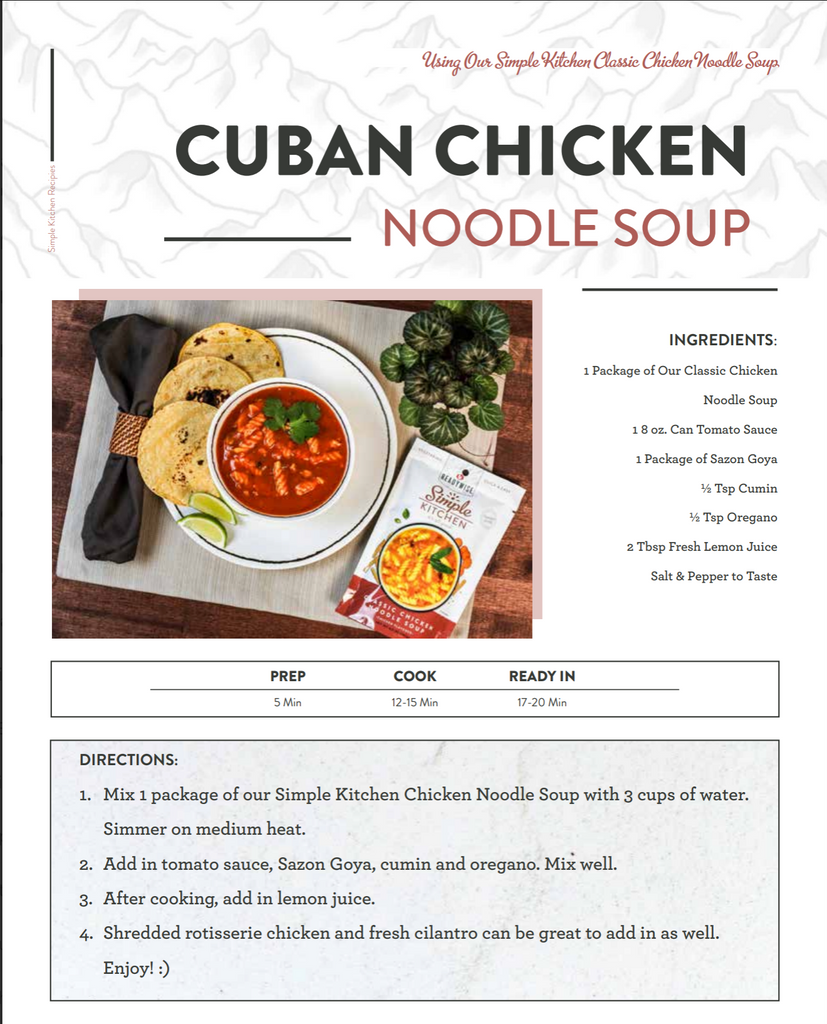 Cuban Chicken Noodle Soup Recipe