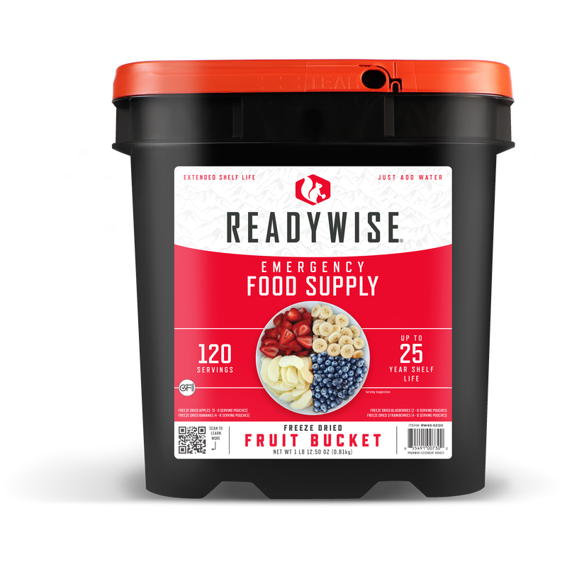 120 Serving Freeze Dried Fruit Bucket  ReadyWise   