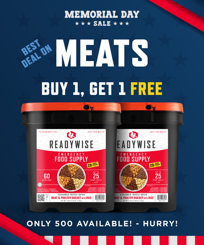 60 Serving Freeze Dried Meat Bucket - Buy One, Get One FREE