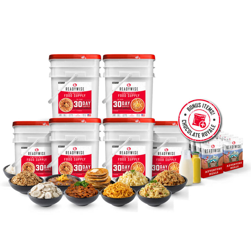 90-Day Emergency Food Supply + 2 FREE Choc Royale Mix