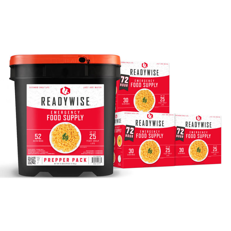 3 x 72 Hour Kits + 52 Serving Bucket