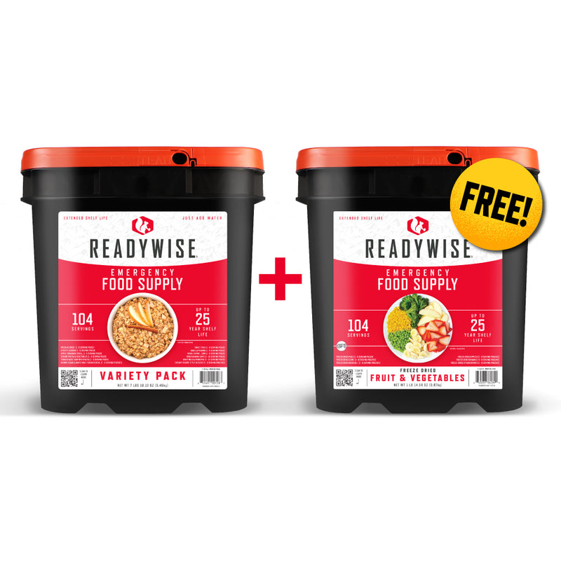 Buy a 104-Serving Variety Pack, Get a Free 104-Serving Fruit & Vegetable Bucket