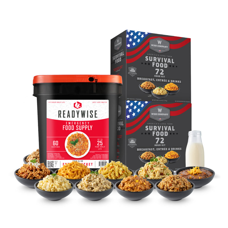 Buy a 60 Serving Bucket, Get 2 Wise 72 Hour Kits Free