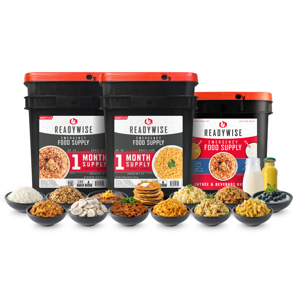 1-Month Supply & 120-Serving Entree & Beverage Bucket Bundle