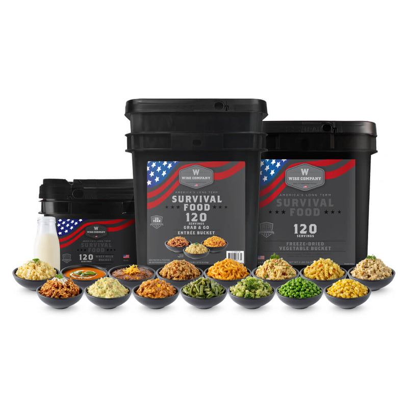 Wise Survival Food Entree, Milk & Vegetable Bundle