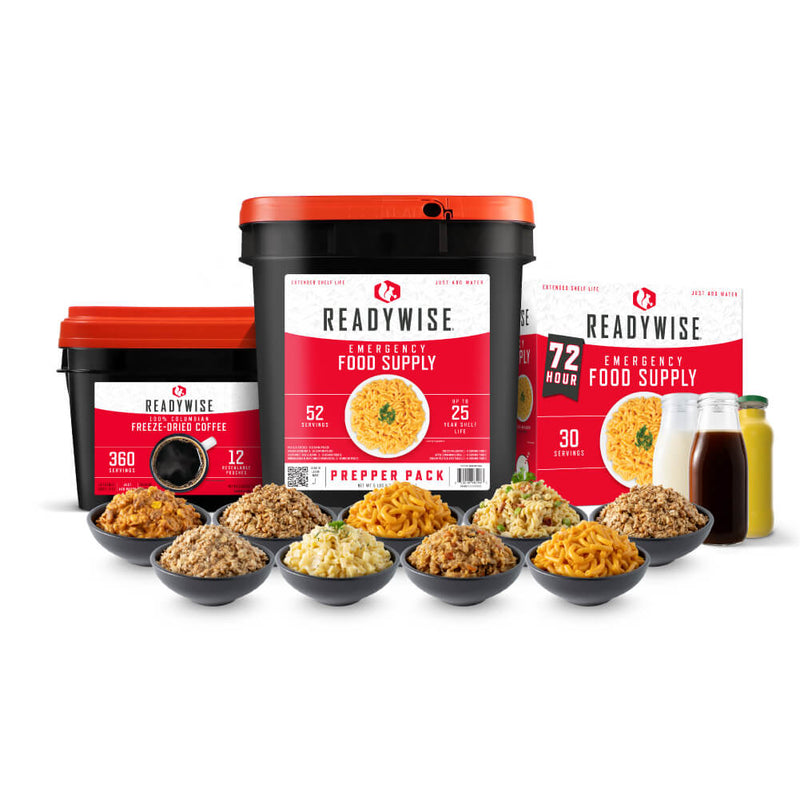 Prepper Pack, Coffee Bucket & 72 Hour Kit Bundle