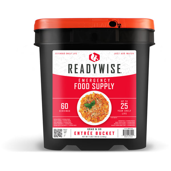 Get 60 Emergency Food Serving Entree Bucket | ReadyWise