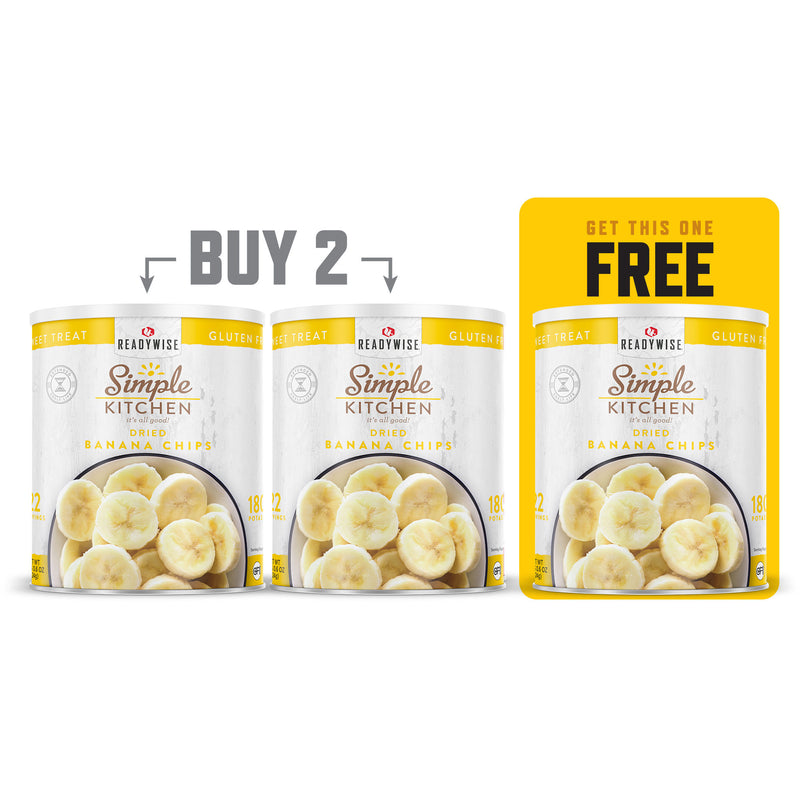 Buy 2, Get 1 Free Dried Banana Chips - #10 Cans