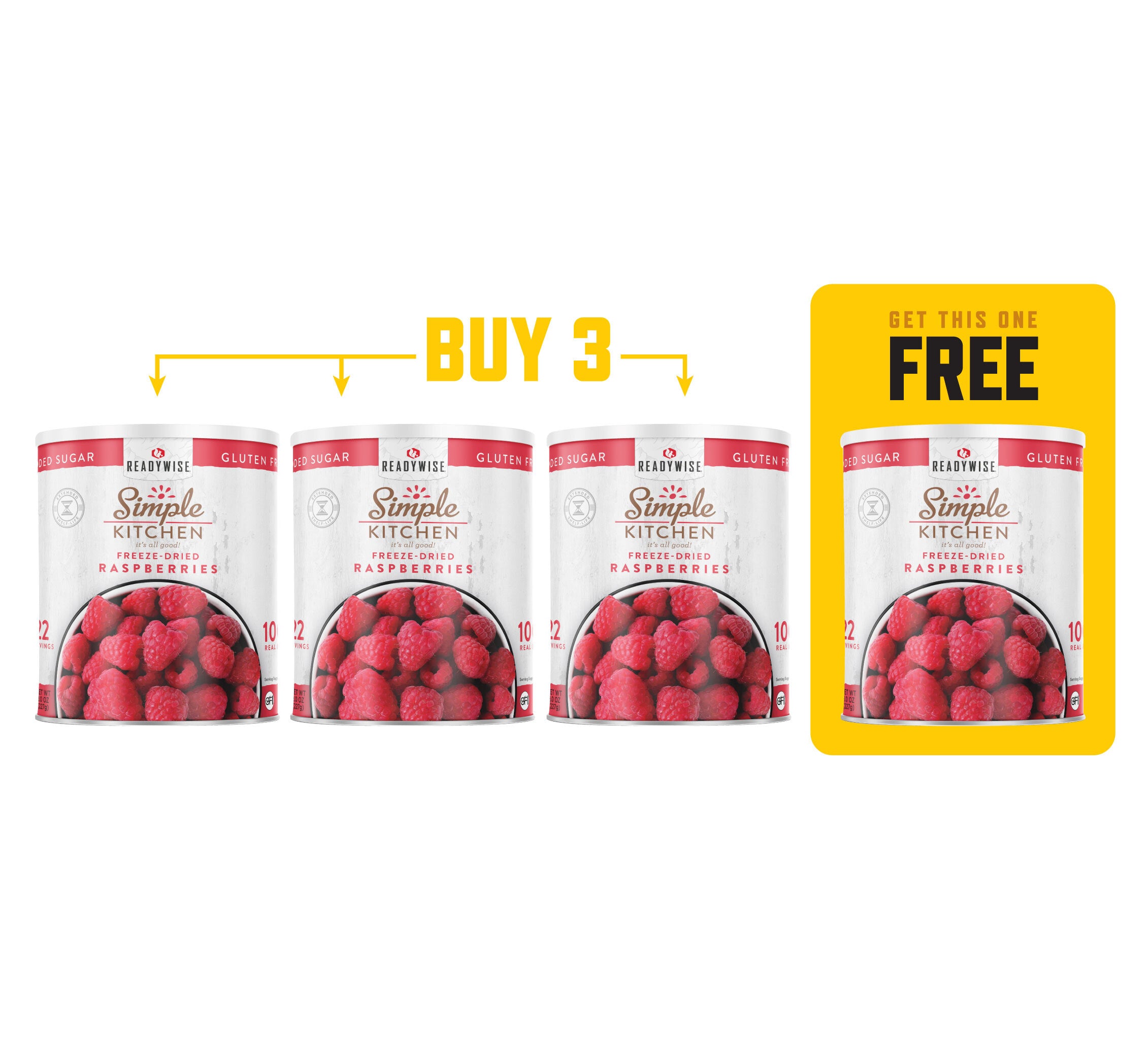 Buy 3, Get 1 Free - Freeze-Dried Raspberries