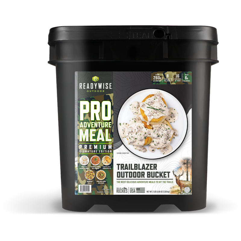 Pro Meals Outdoor Variety Pack - Bucket of 8 Individual Meals