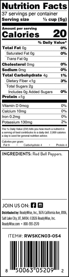 Diced Red Bell Peppers – Freeze-Dried #10 Can – 37 Servings | ReadyWise
