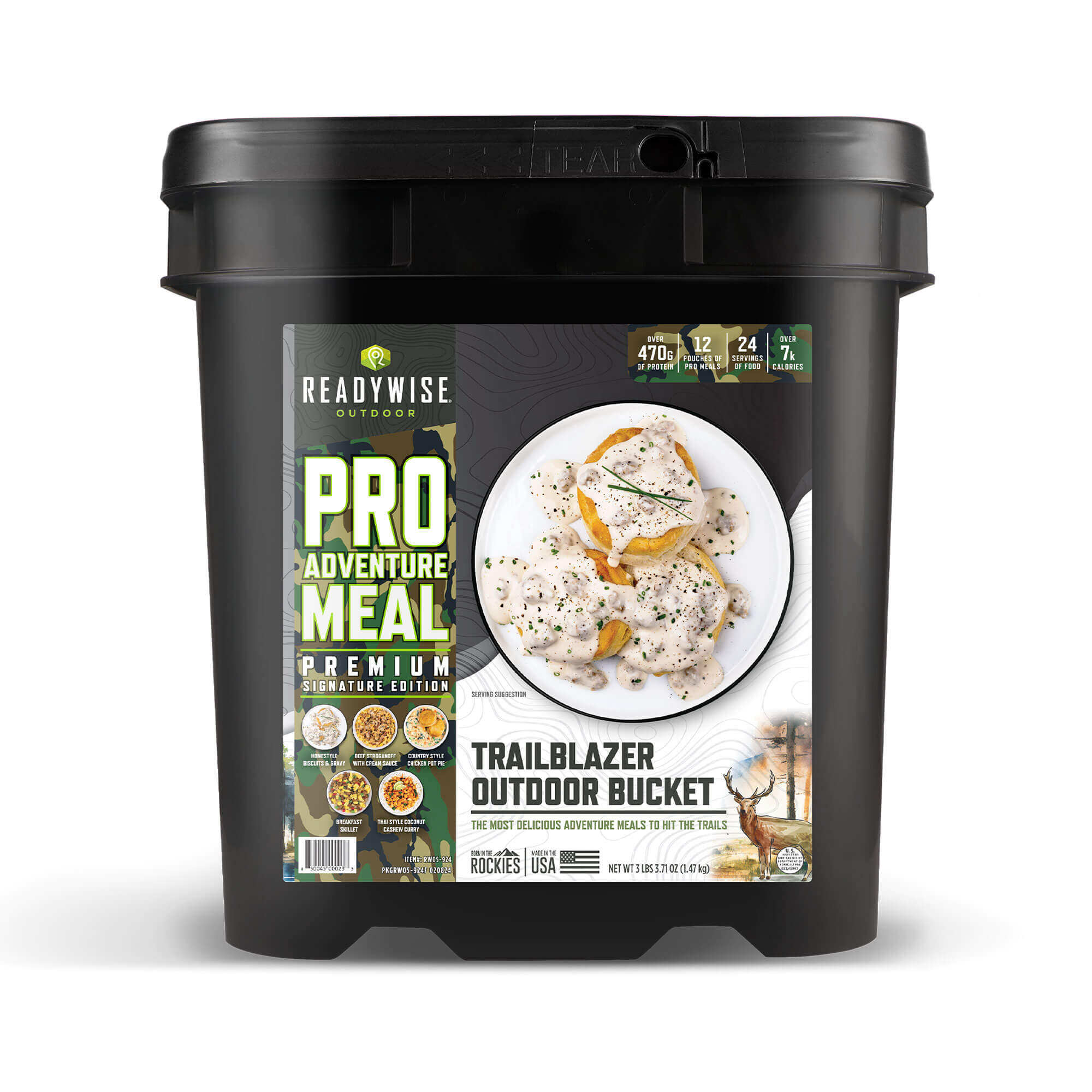 Pro Meals Pro Meals Outdoor Variety Pack - Bucket of 12 Individual Meals – ReadyWise