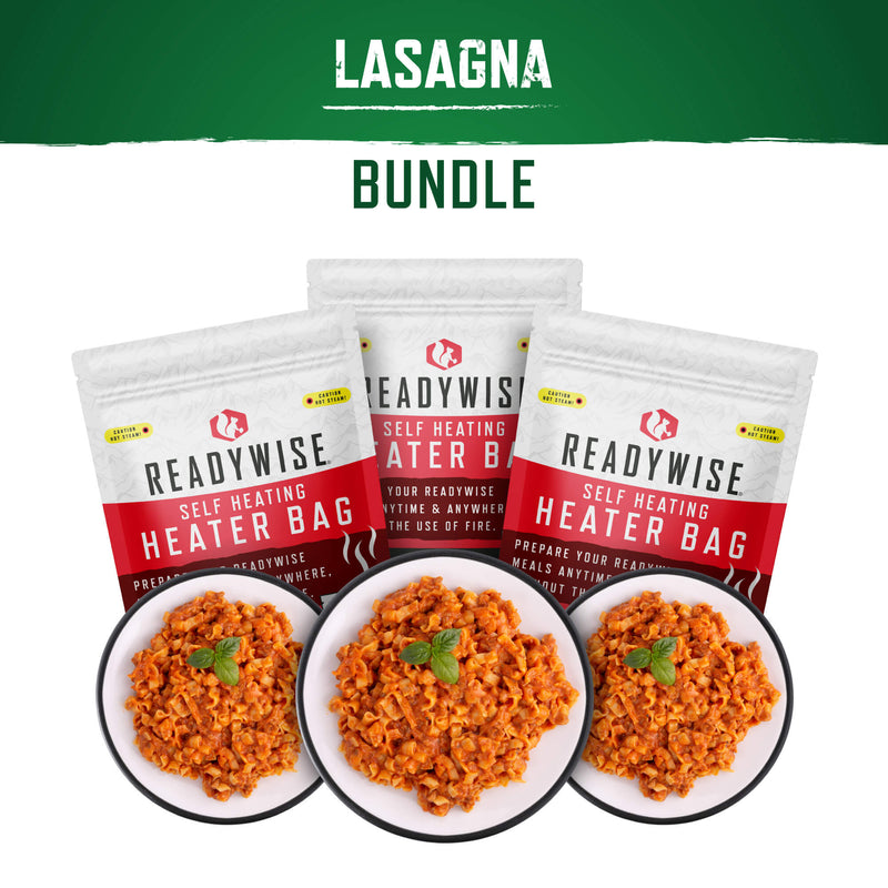 Self Heating Kit - Lasagna with Sausage + Snack Bundle