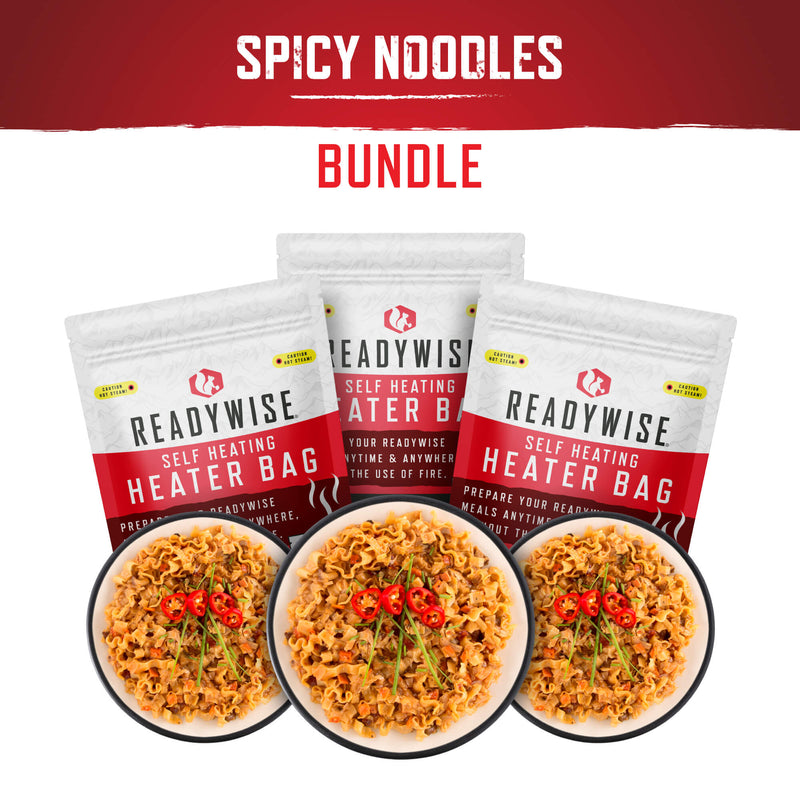 Self Heating Kit - Spicy Asian Style Noodles + Snack Bundle