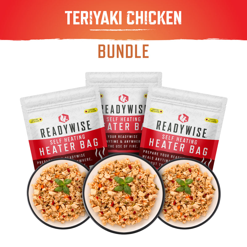 Self Heating Kit - Teriyaki Chicken and Rice + Snack Bundle  ReadyWise   