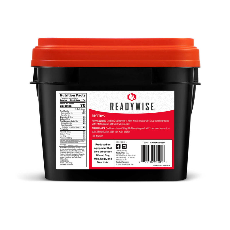 120 Servings Emergency Whey Milk Alternative