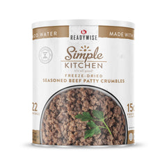 Freeze-Dried Seasoned Beef Patty Crumbles - 22 Serving #10 Can