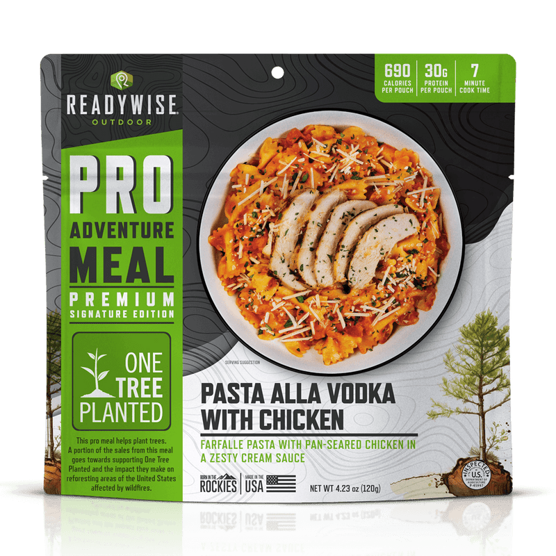 Pasta Alla Vodka with Chicken - Signature Edition Pro Adventure Meal with One Tree Planted  ReadyWise Single Pouch  
