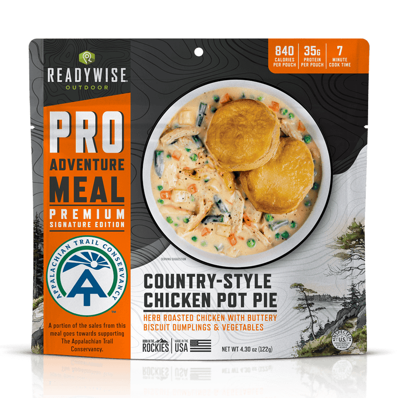 Country Style Chicken Pot Pie - Signature Edition Pro Adventure Meal with Appalachian Trail Conservancy  ReadyWise Single Pouch  