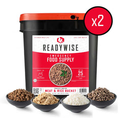 ReadyWise Freeze Dried Meat & Rice Survival Bucket - Buy One, Get One FREE