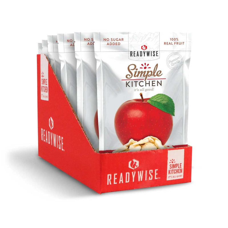 ReadyWise Simple Kitchen freeze dried apple snacks in red display box