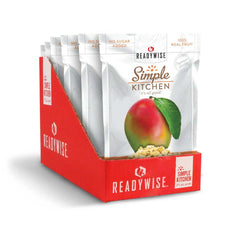 ReadyWise Simple Kitchen dried mango snack packs in red display box