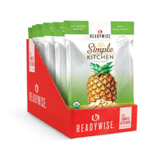 ReadyWise Simple Kitchen pineapple dried fruit snack packs in red display box