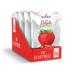 ReadyWise Simple Kitchen freeze dried strawberries snack packs in red display box