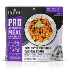 Thai Coconut Cashew Curry - Signature Edition Pro Adventure Meal with Andrew Alexander King  ReadyWise Single Pouch  