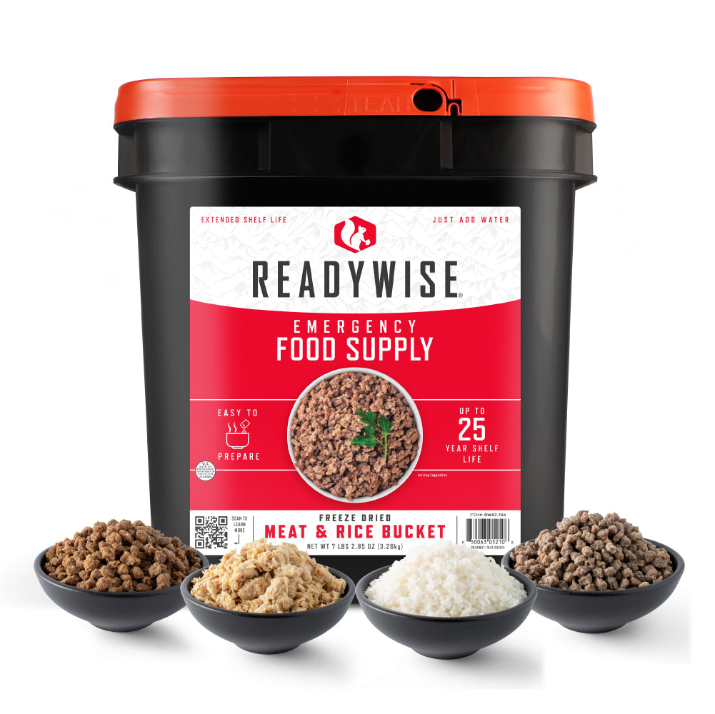 ReadyWise Freeze Dried Meat & Rice Survival Bucket