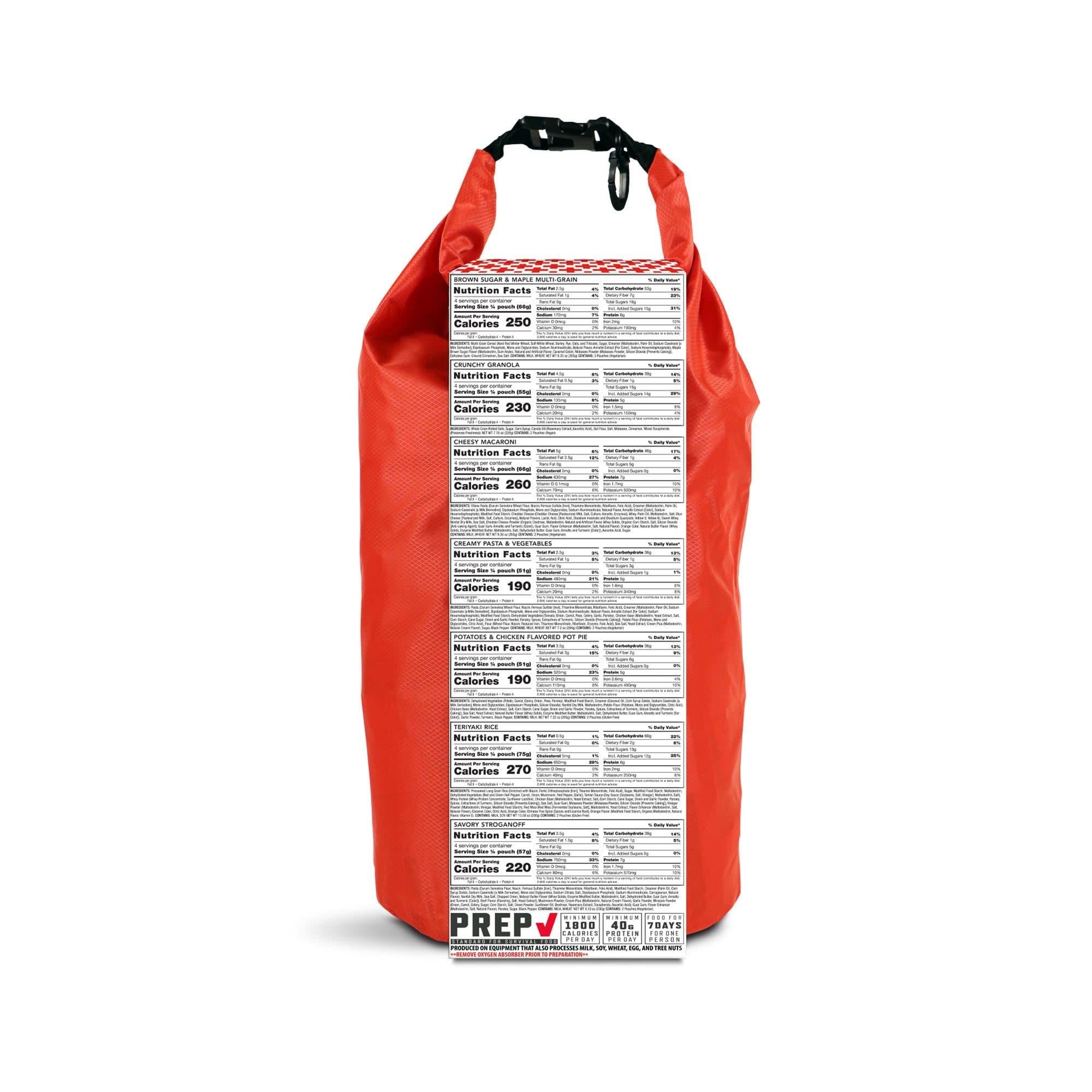 Buy 1, Get 1 Free - American Red Cross 7 Day (60 Servings) Emergency Food with Dry Bag