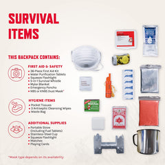 Buy a Red Survival Backpack, Get a 120 Serving Entree & Beverage Bucket Free