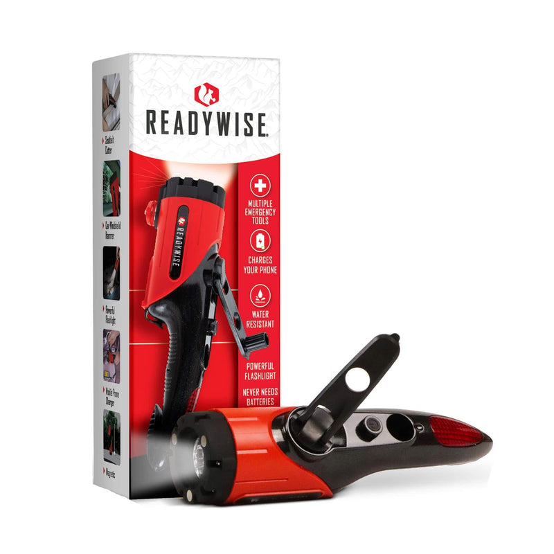 ReadyWise adventure meal packs and survival gear on white background