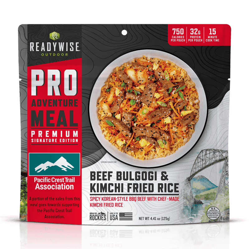 Beef Bulgogi & Kimchi Fried Rice - Signature Edition Pro Adventure Meal with the Pacific Crest Trail Association  ReadyWise Single Pouch  