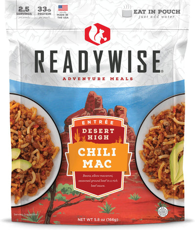 Desert High Chili Mac with Beef  ReadyWise Desert High Chili Mac with Beef - Single Pouch  