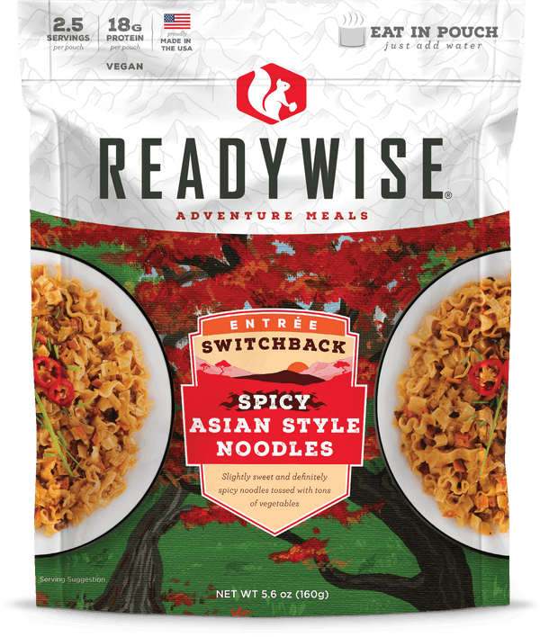 Switchback Spicy Asian Style Noodles  ReadyWise Switchback Spicy Asian Style Noodles - Single Pouch  